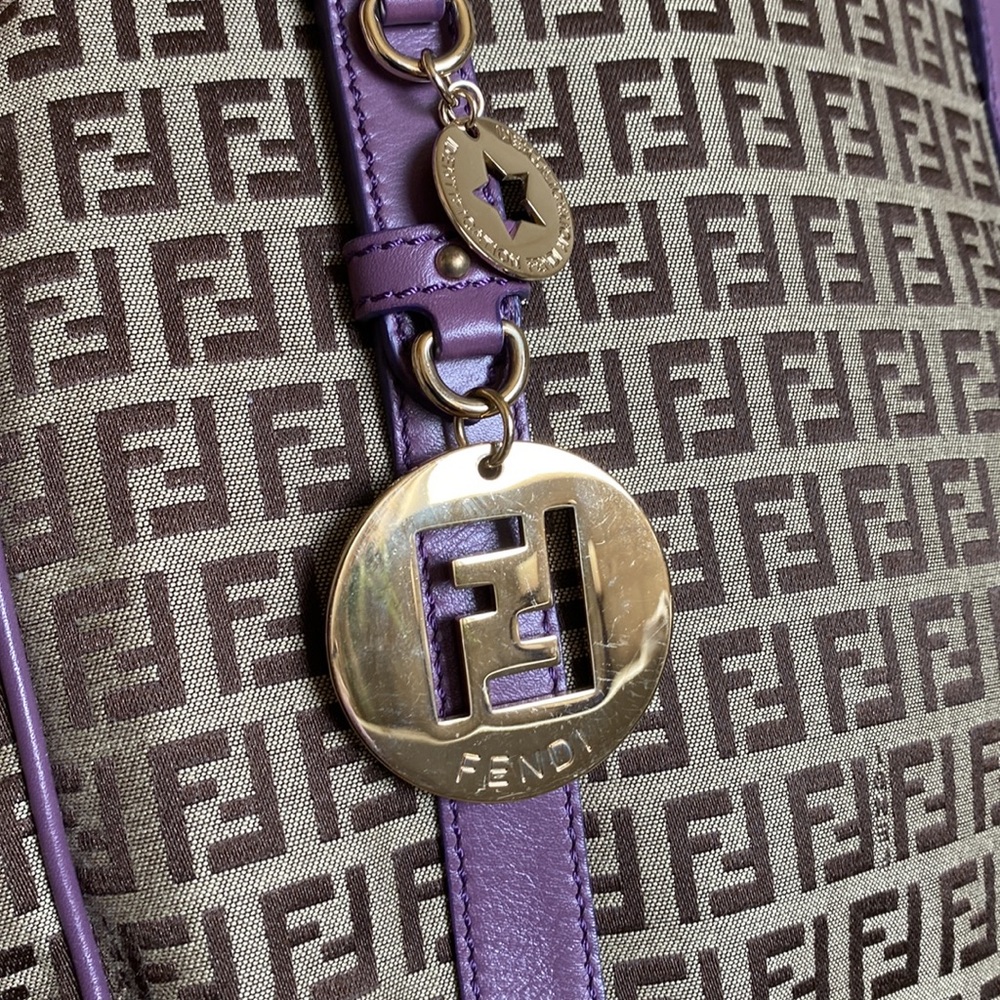 Fendi Purple Superstar Canvas Tote - Picture 5 of 13
